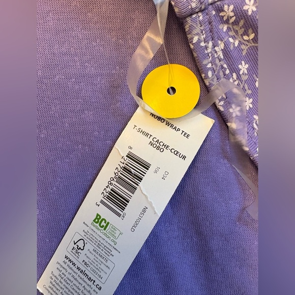 NWT No Boundaries Purple Short Sleeve coquette Wrap Crop Top women's teen Large - Picture 7 of 10